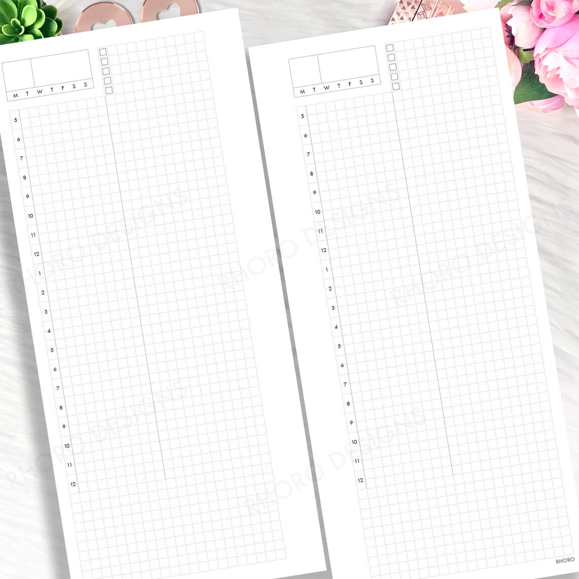 Time Insert Paper SKINNY CLASSIC Happy Planner Printable Insert, Daily Insert Hourly ...