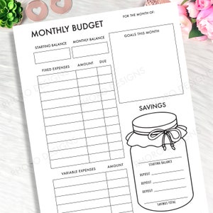 Happy Planner Mini Inserts, Monthly Budget, Happy Planner Mini Budget ...