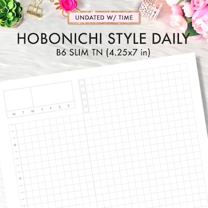 B6 Slim Printable Inserts, B6 Slim Inserts, B6 Slim Printable Hobonichi ...