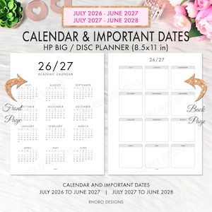 Happy Planner Printable, Teacher Planner 2026 2027 Digital, Big Happy Planner Template, Calendar, Happy Planner Big Teacher Printable PDF image 3
