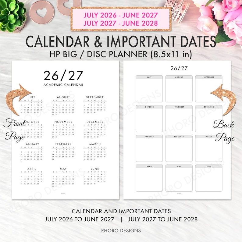 Happy Planner Printable, Teacher Planner 2026 2027 Digital, Big Happy Planner Template, Calendar, Happy Planner Big Teacher Printable PDF image 3