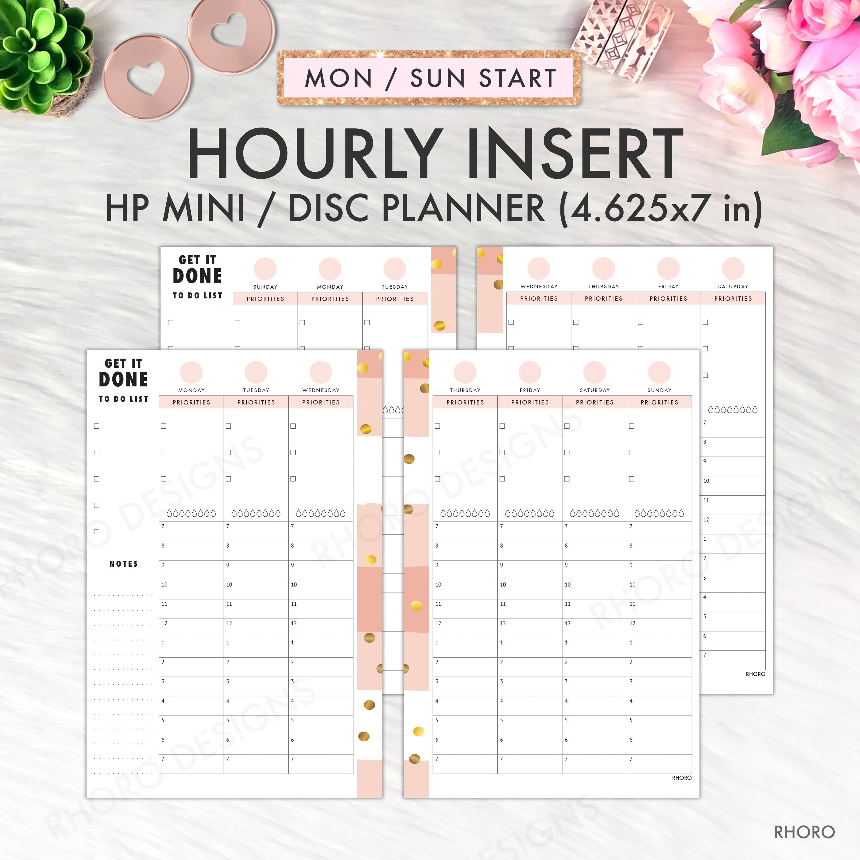 Happy Planner Mini Printable Insert Happy Planner Hourly - Etsy