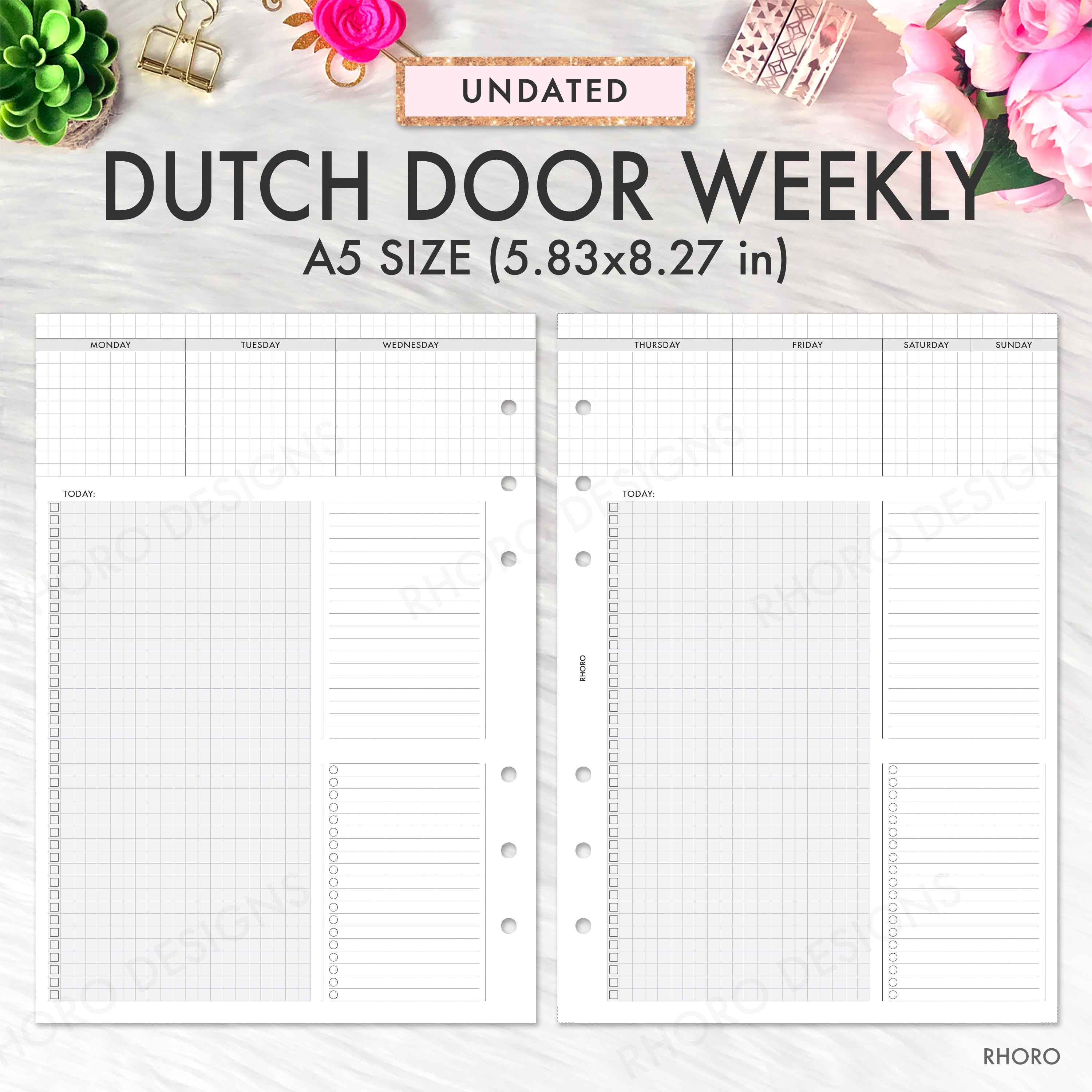 Calendars &amp; Planners WO2P DUTCH DOOR · undated · 8 printable planner ...