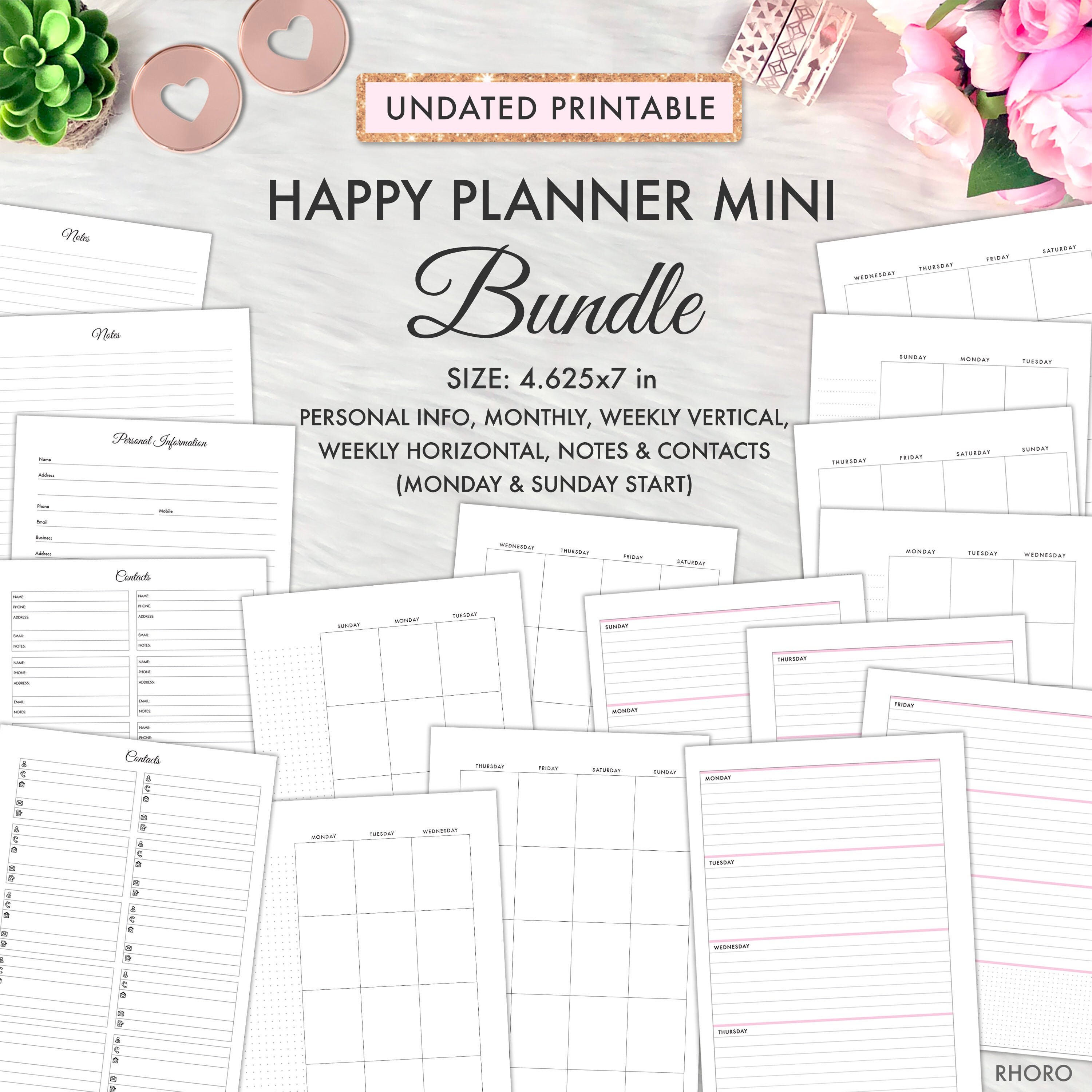 MINI HAPPY PLANNER Inserts Happy Planner Printable Inserts Etsy Mini happy planner inserts happy planner printable inserts etsy