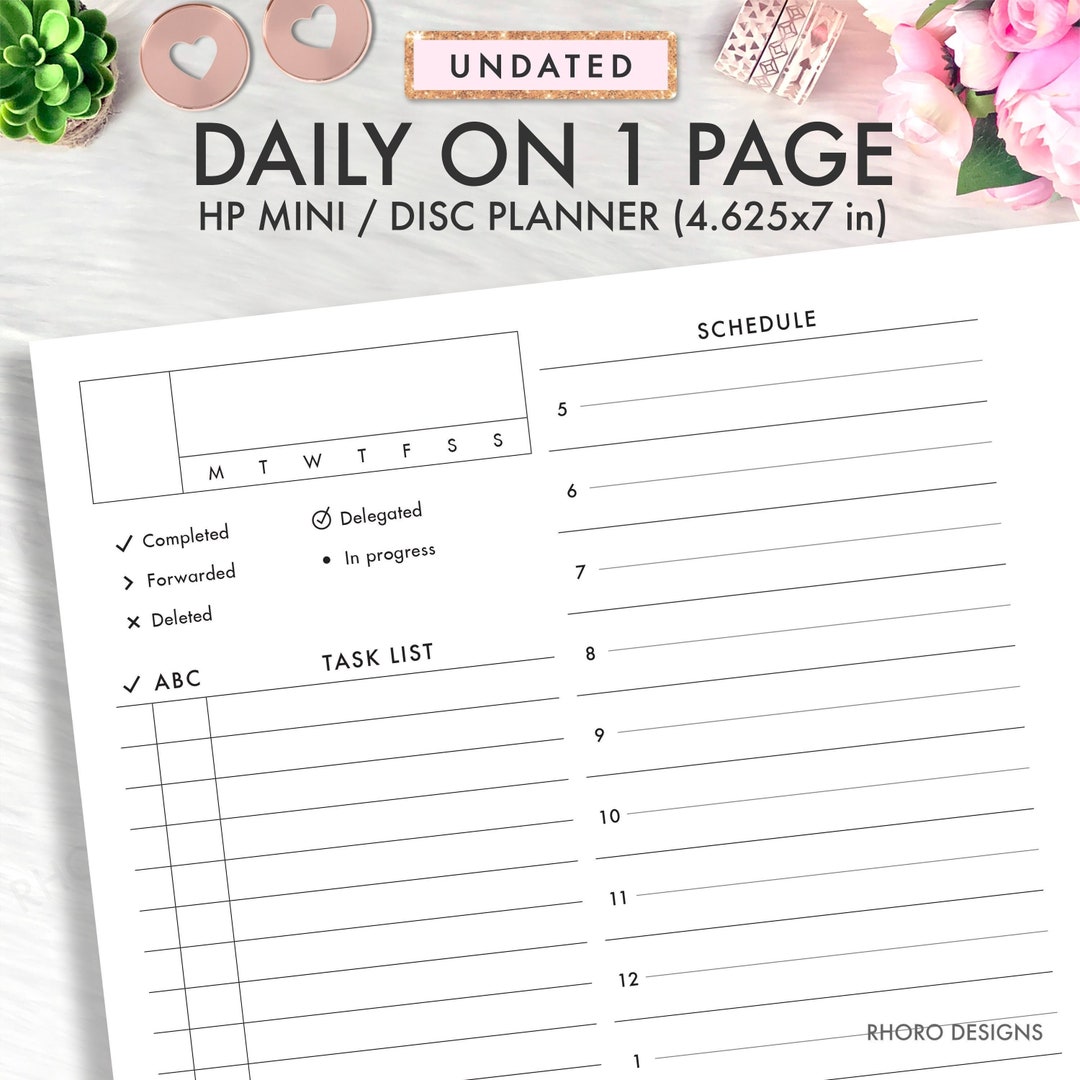 MINI Happy Planner Inserts, Happy Planner Inserts Printable, Daily ...