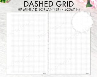 MINI Happy Planner Inserts, Happy Planner Mini Printable Inserts, Dashed Grid, Full Graph Bullet Journal Grid Notes Happy Planner Refill PDF