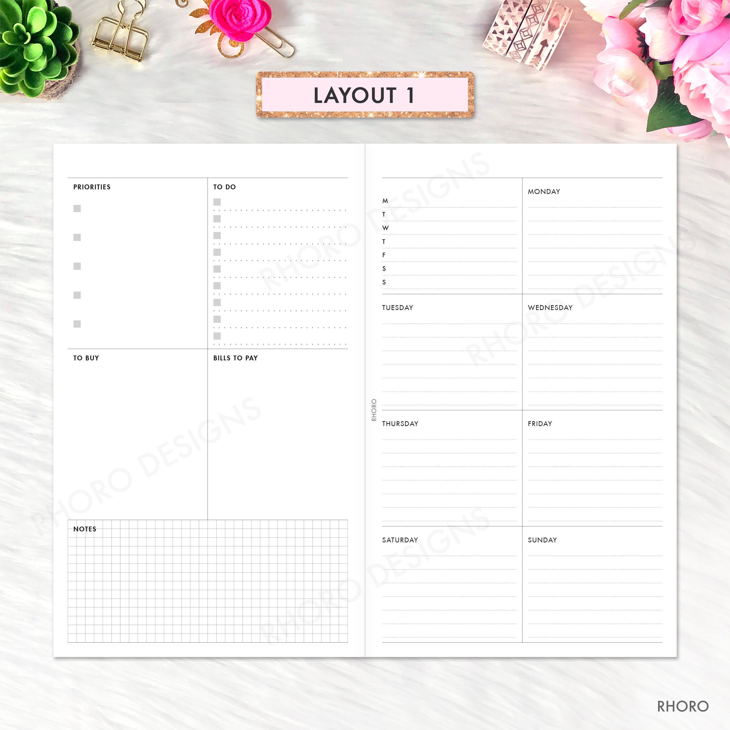 B6 Slim Printable Inserts B6 Slim Inserts B6 Slim Printable - Etsy