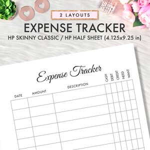 SKINNY CLASSIC Happy Planner Printable Inserts, Expense Tracker, Happy ...