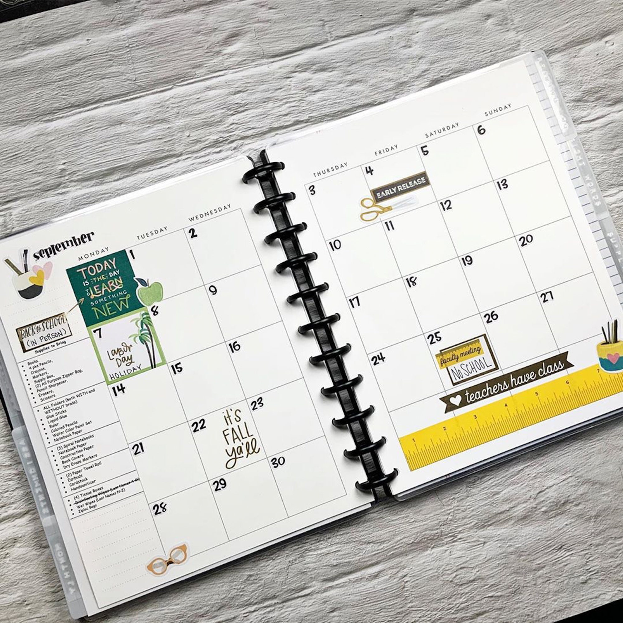 BIG HAPPY PLANNER Printable Insert Monthly Undated Happy Etsy