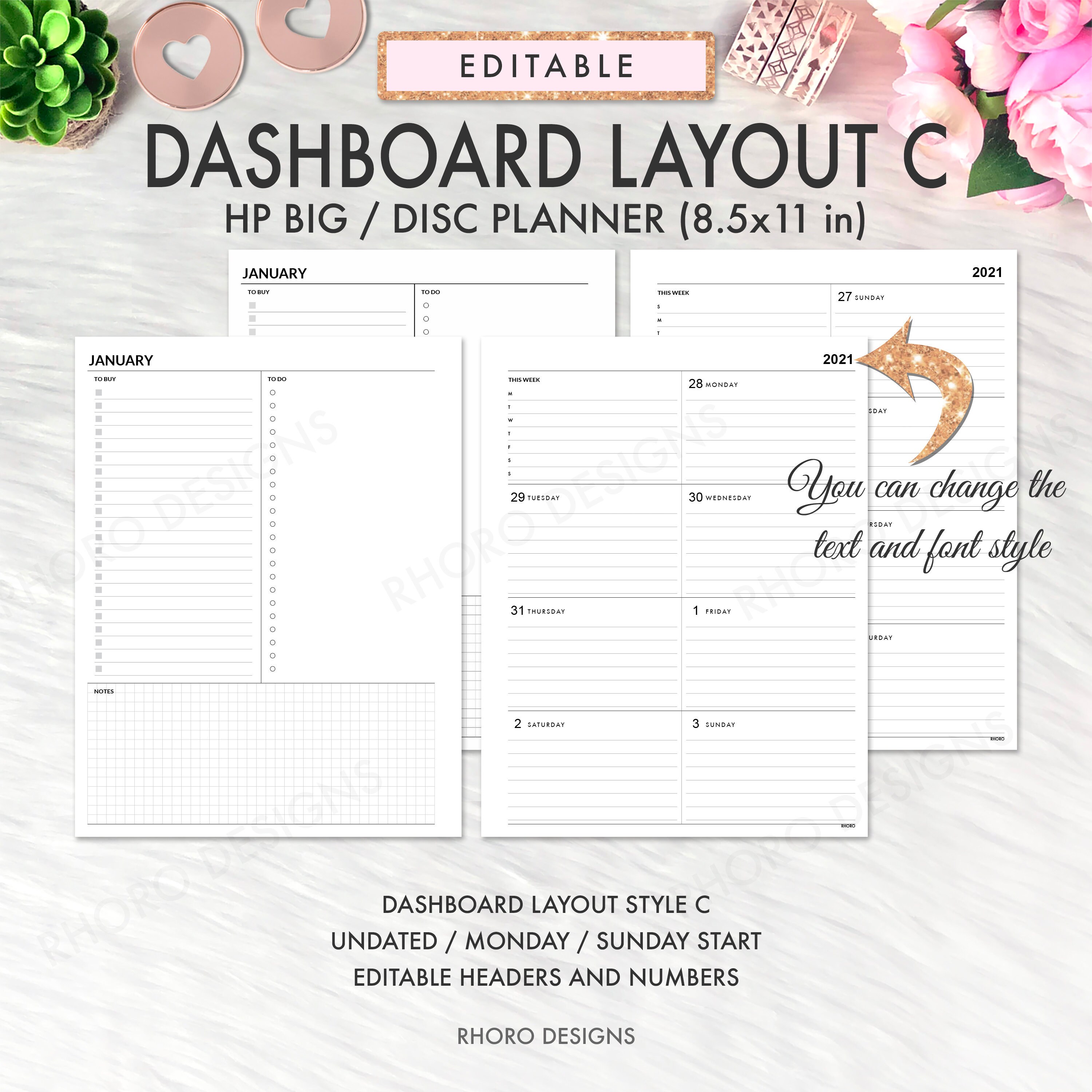 Planner Dashboard Printable