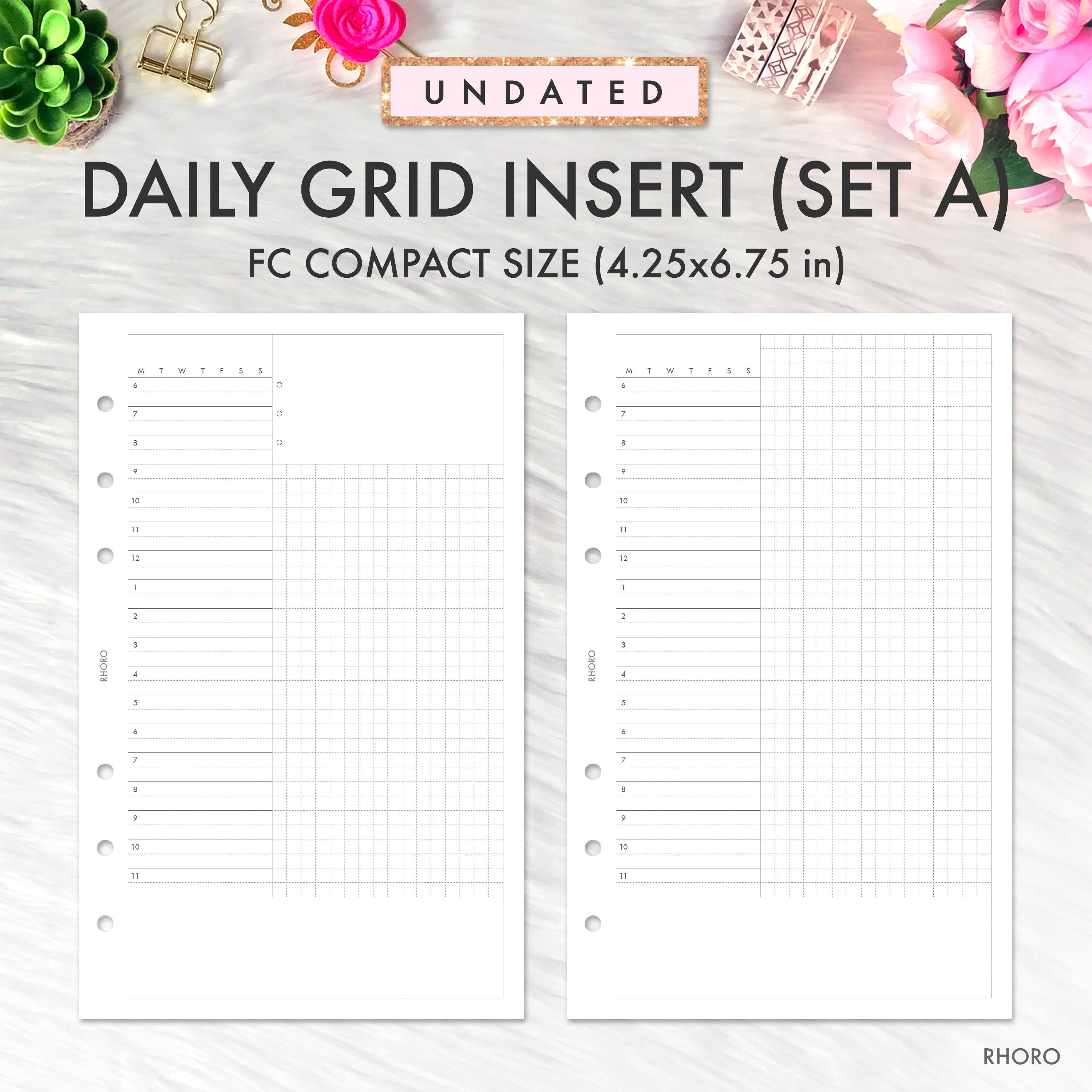 FRANKLIN COVEY Compact Inserts Printable Daily Grid Set A | Etsy