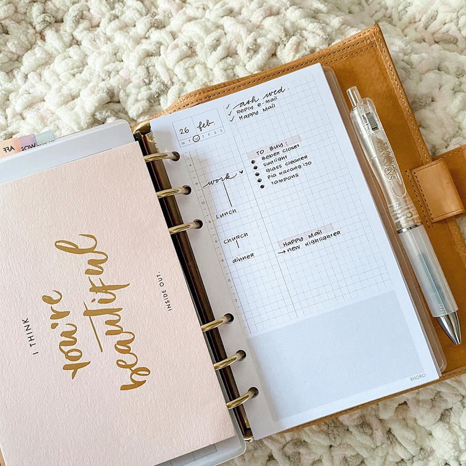 Personal Ring Printable Inserts Hobonichi Grid Daily Personal Etsy
