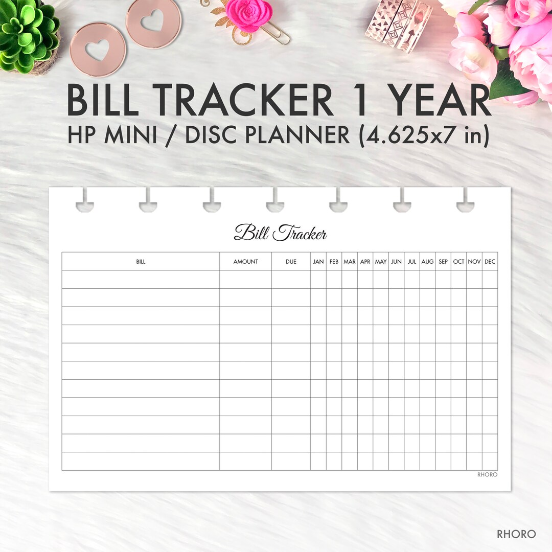 Happy Planner Bill Tracker Printable Insert, Financial Planner for ...