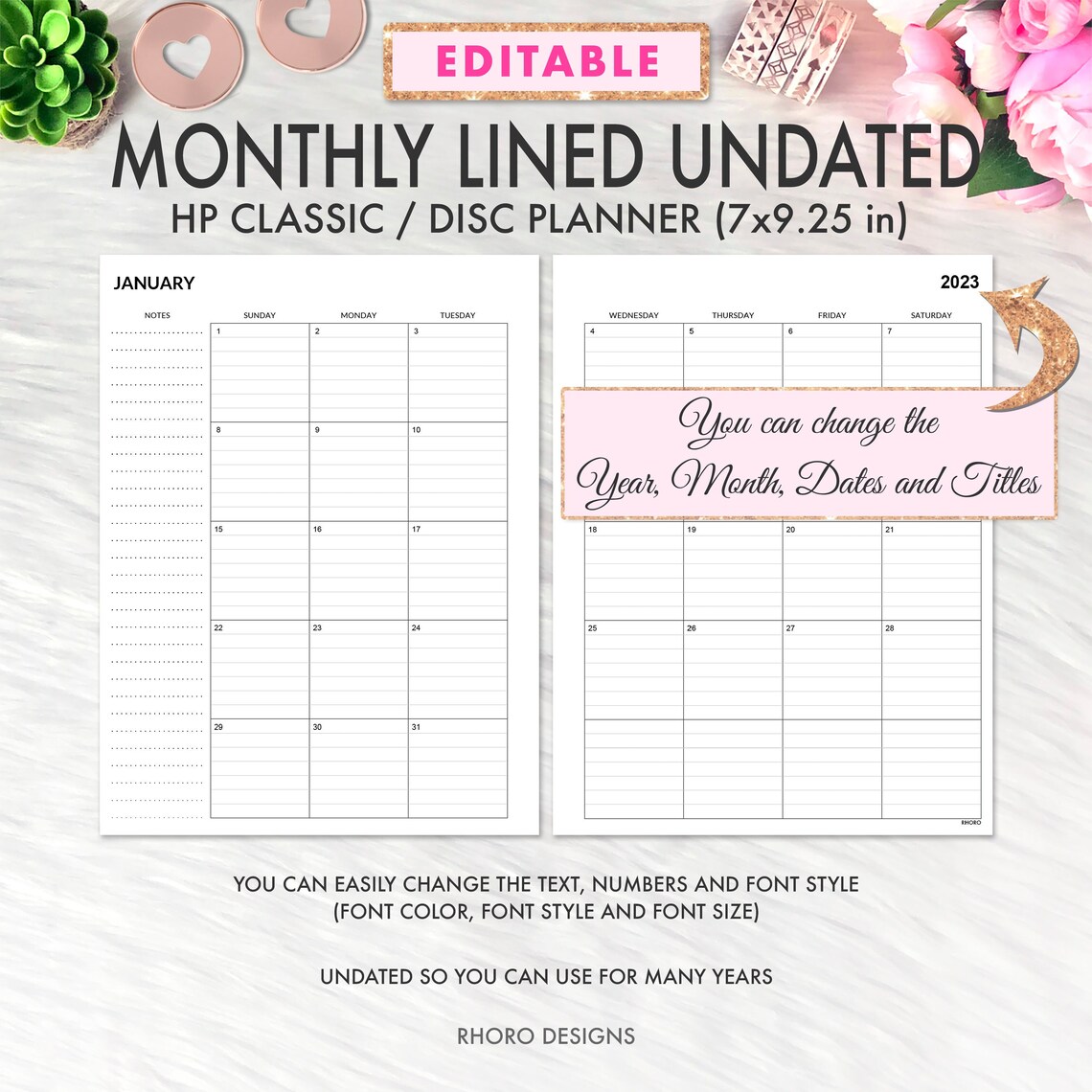 Happy Planner Classic Happy Planner Printable Inserts - Etsy