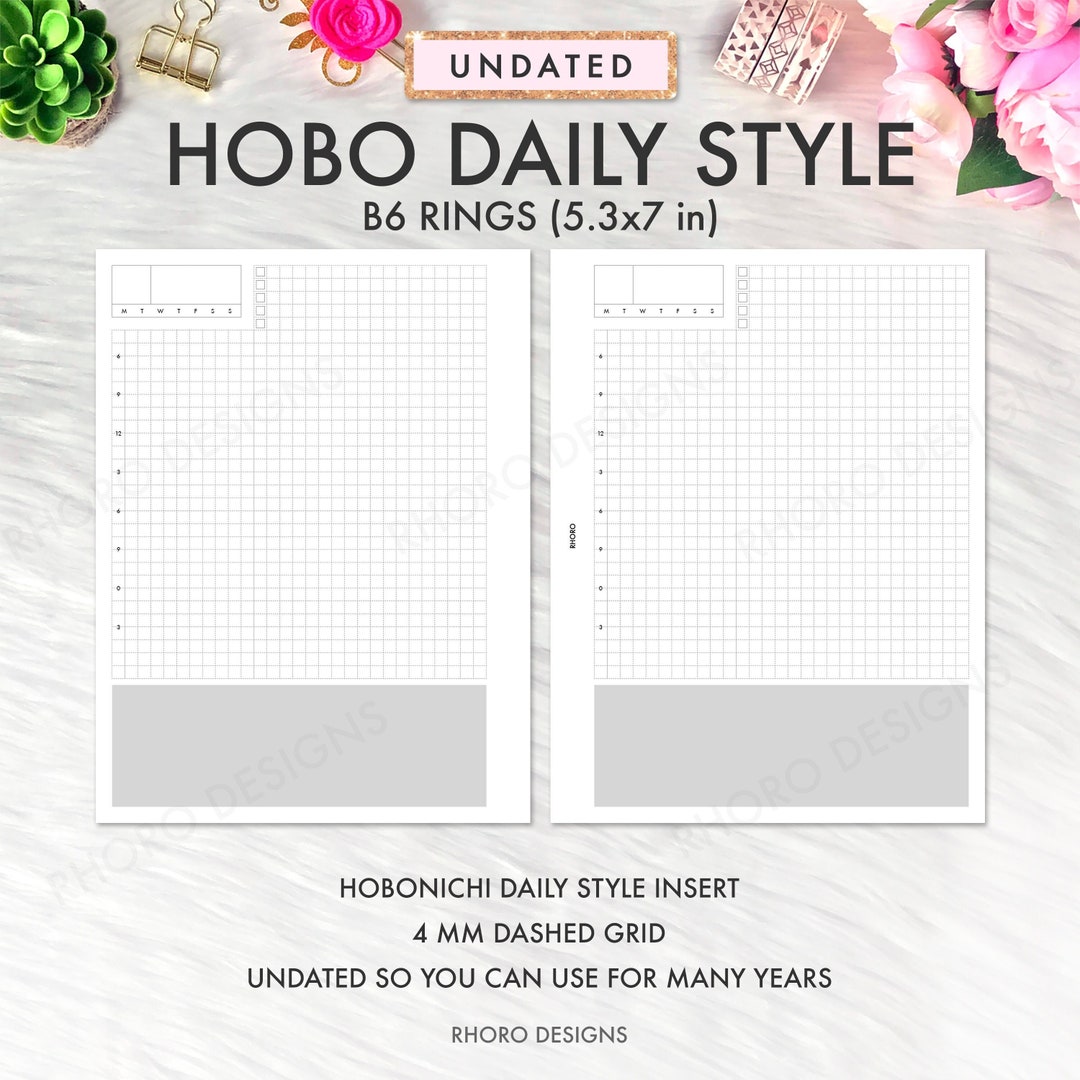 B6 Rings Inserts Printable, B6 Rings Planner Inserts, B6 Hobonichi ...