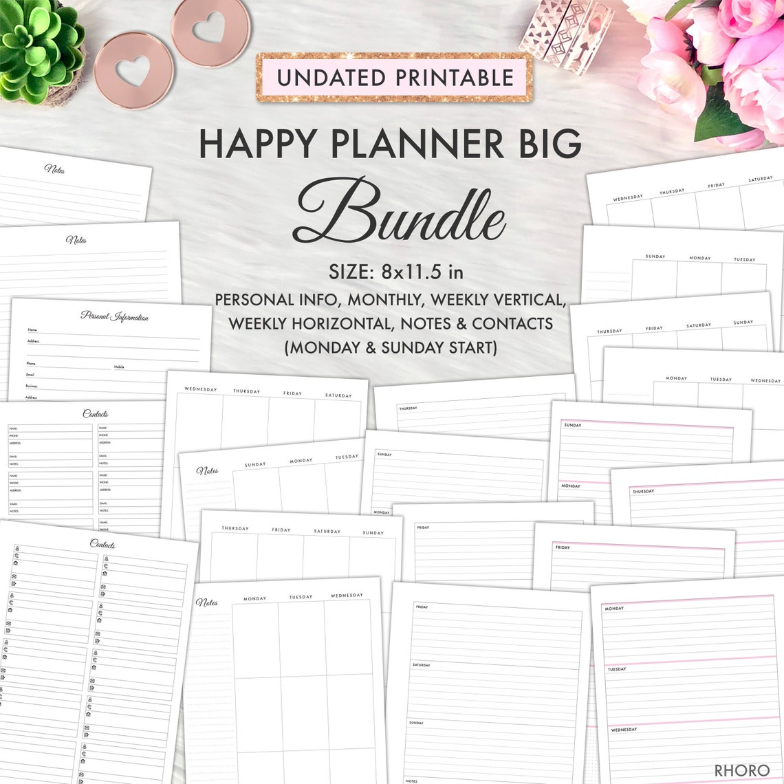 Big Happy Planner Printable Big Happy Planner Inserts Bundle - Etsy