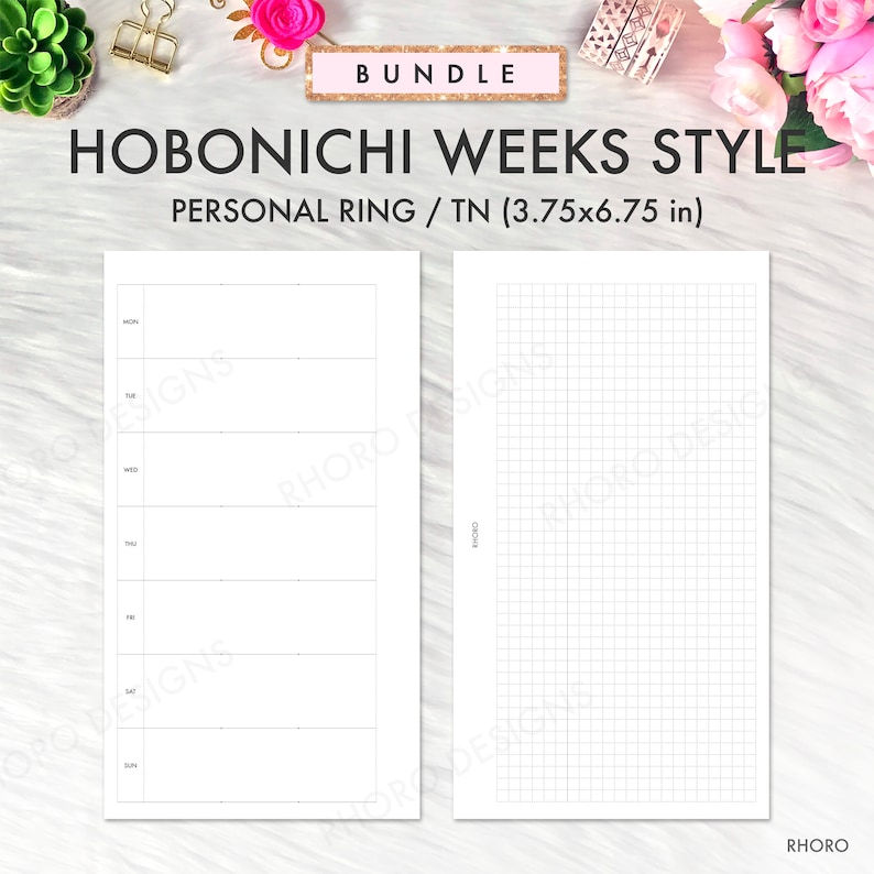 Personal Planner Inserts Printable Hobonichi Style Bundle - Etsy