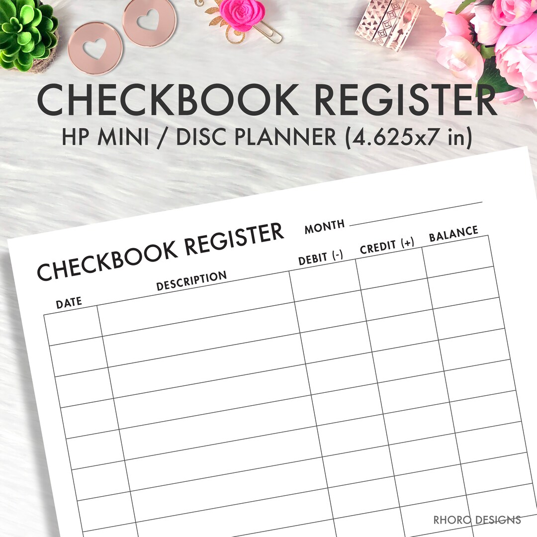 MINI HAPPY PLANNER Inserts Printable, Check Register Printables, Happy ...