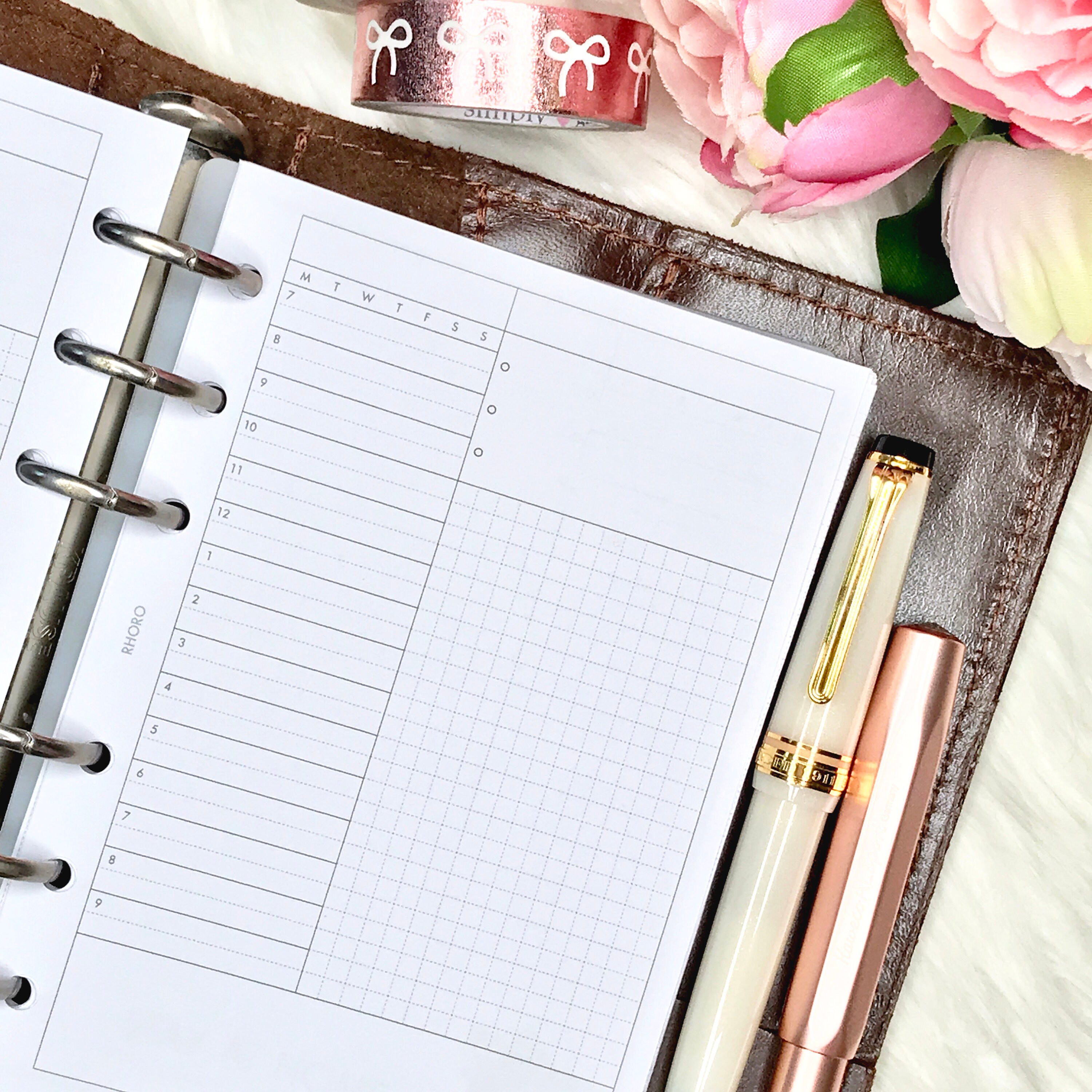 Personal Ring Printable Insert Daily Grid Set A Personal - Etsy