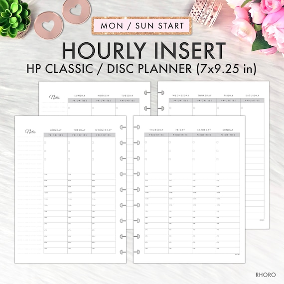 Happy Planner Hourly Printable Inserts Page Hourly Inserts - Etsy