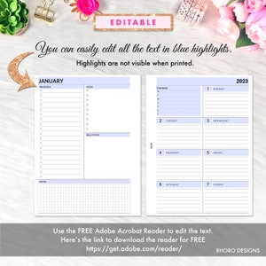 EDITABLE B6 Rings Inserts Printable, B6 Rings Weekly Dashboard Layout ...