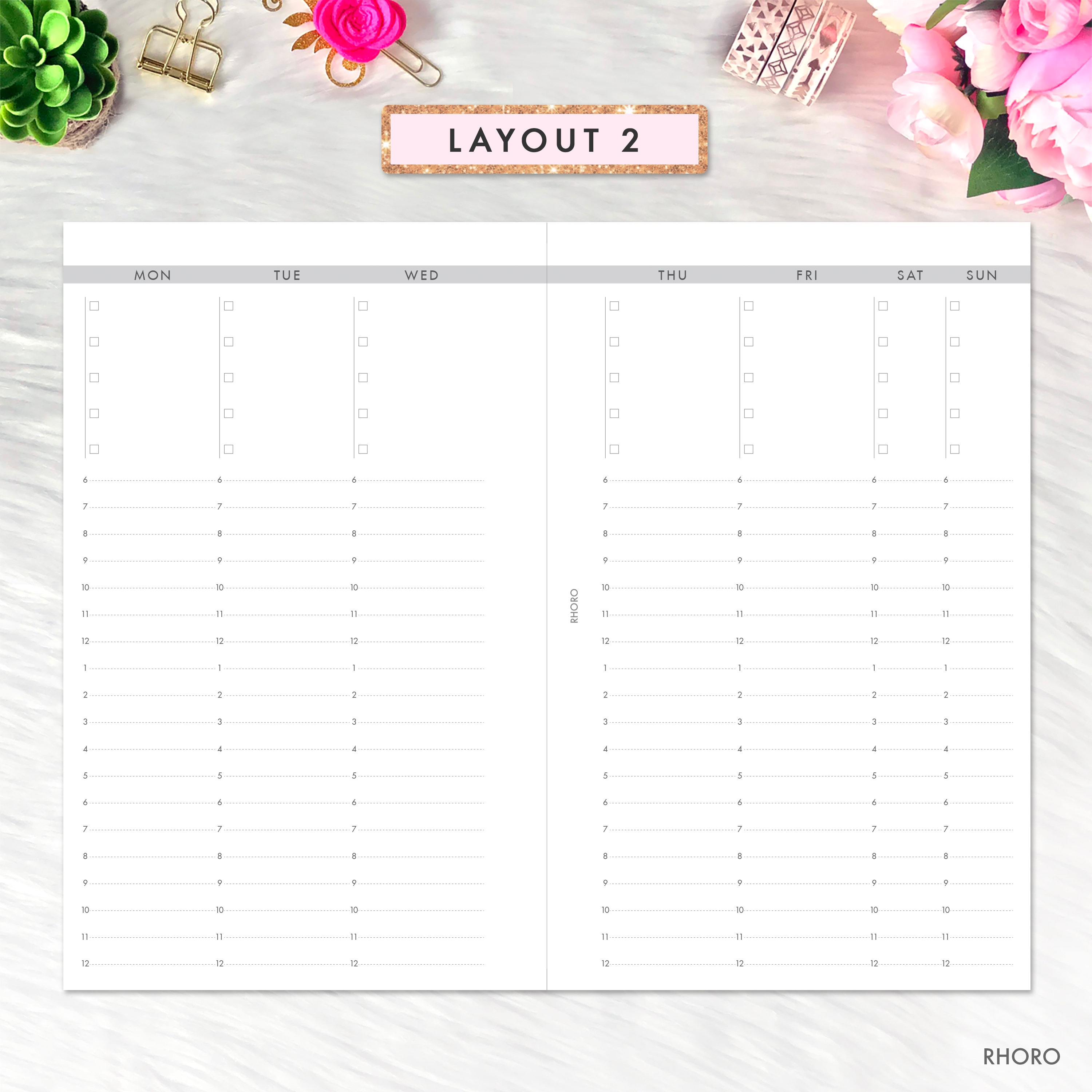FRANKLIN COVEY Compact Inserts Printable Weekly Vertical on 2 - Etsy