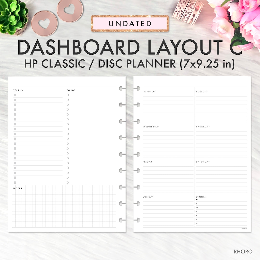 Happy Planner Dashboard Layout Printable Insert, Classic Happy Planner ...