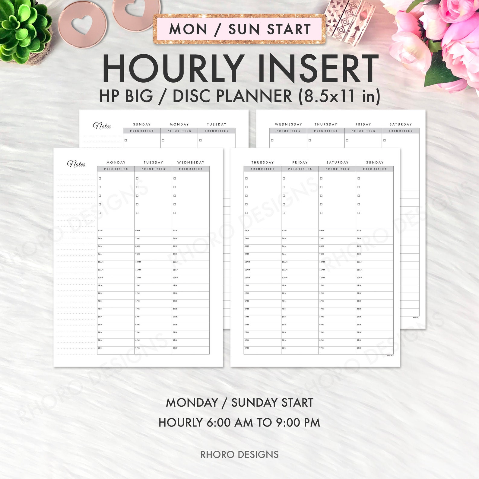 Big Happy Planner Hourly Happy Planner Inserts Printable Etsy