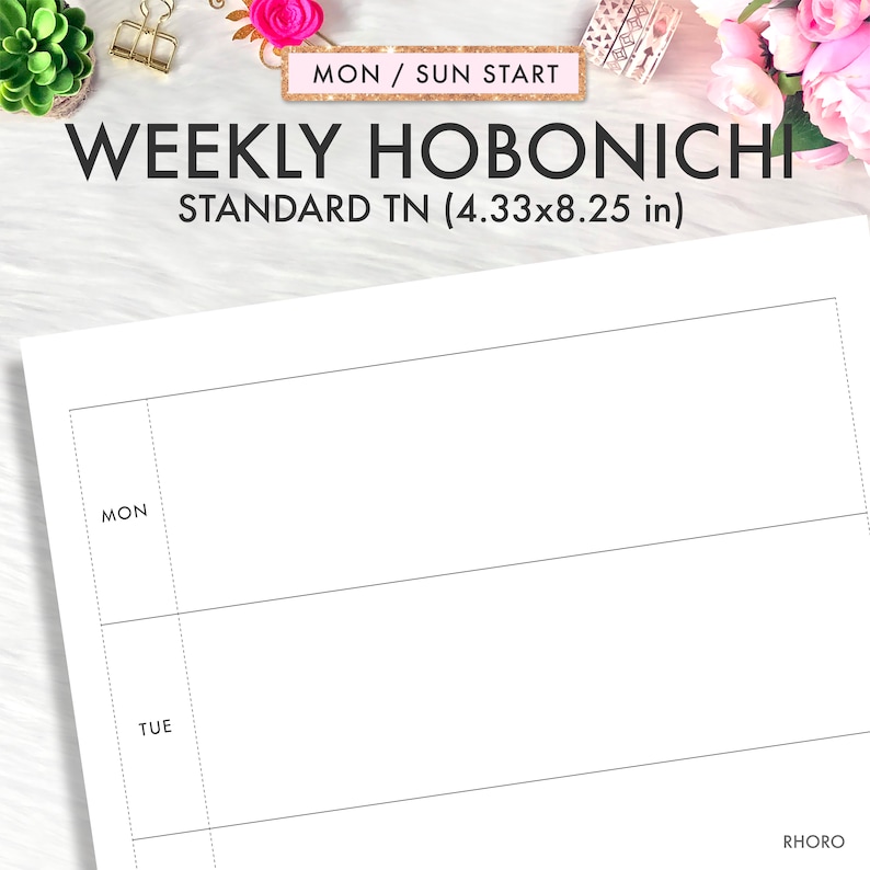 Standard TN Insert Standard TN Printable Hobonichi Weeks Etsy standard-tn-insert-standard-tn-printable-hobonichi-weeks-etsy