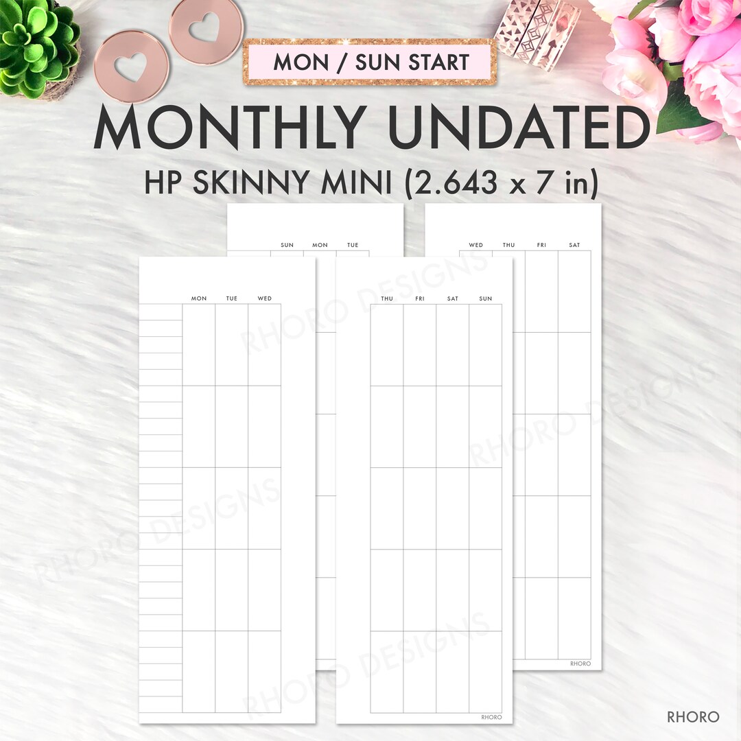 SKINNY MINI Happy Planner Inserts, Happy Planner Skinny Mini Printable