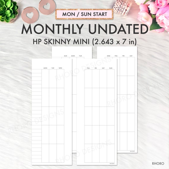 SKINNY MINI Happy Planner Inserts Happy Planner Skinny Mini Etsy