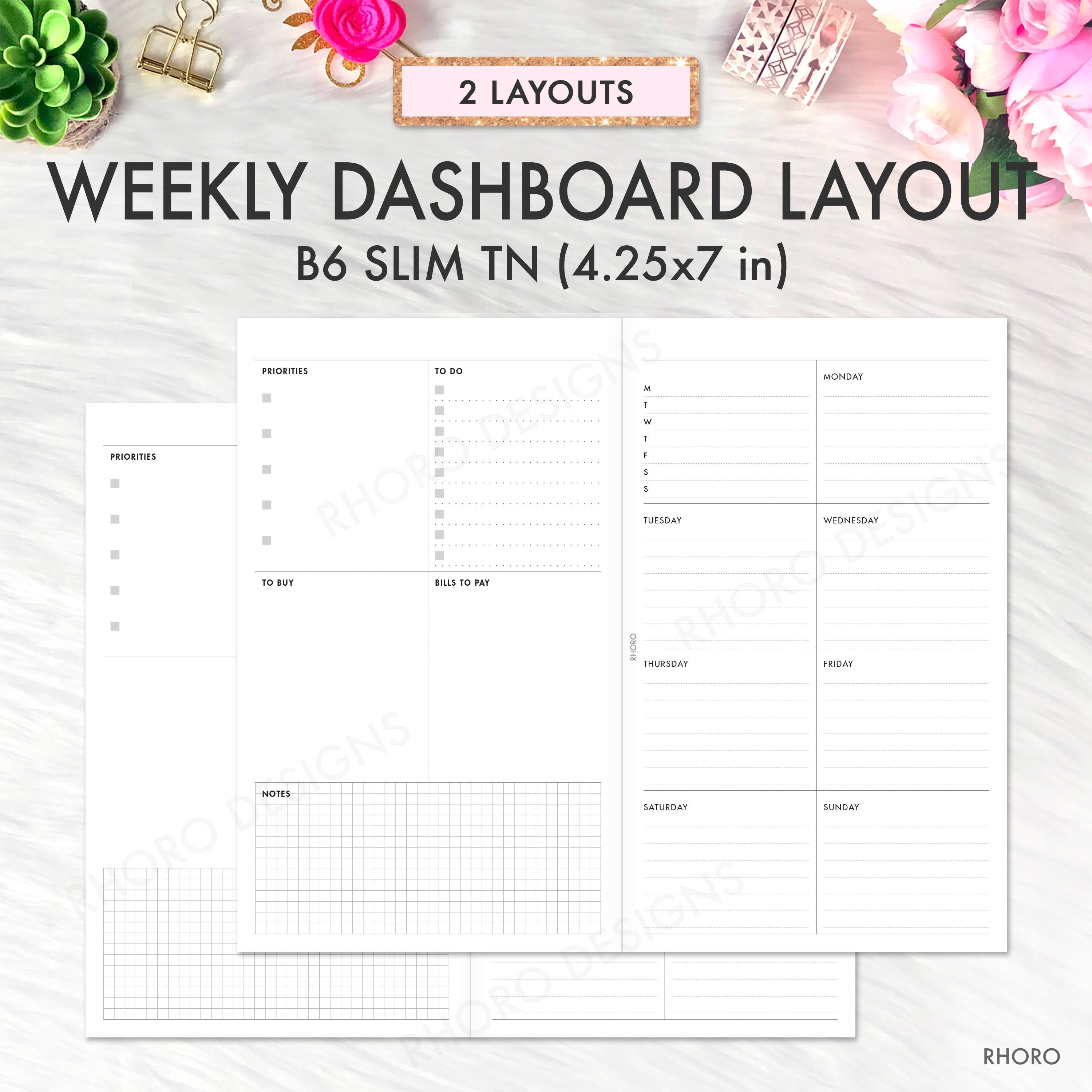 B6 Slim Printable Inserts B6 Slim Inserts B6 Slim Printable - Etsy