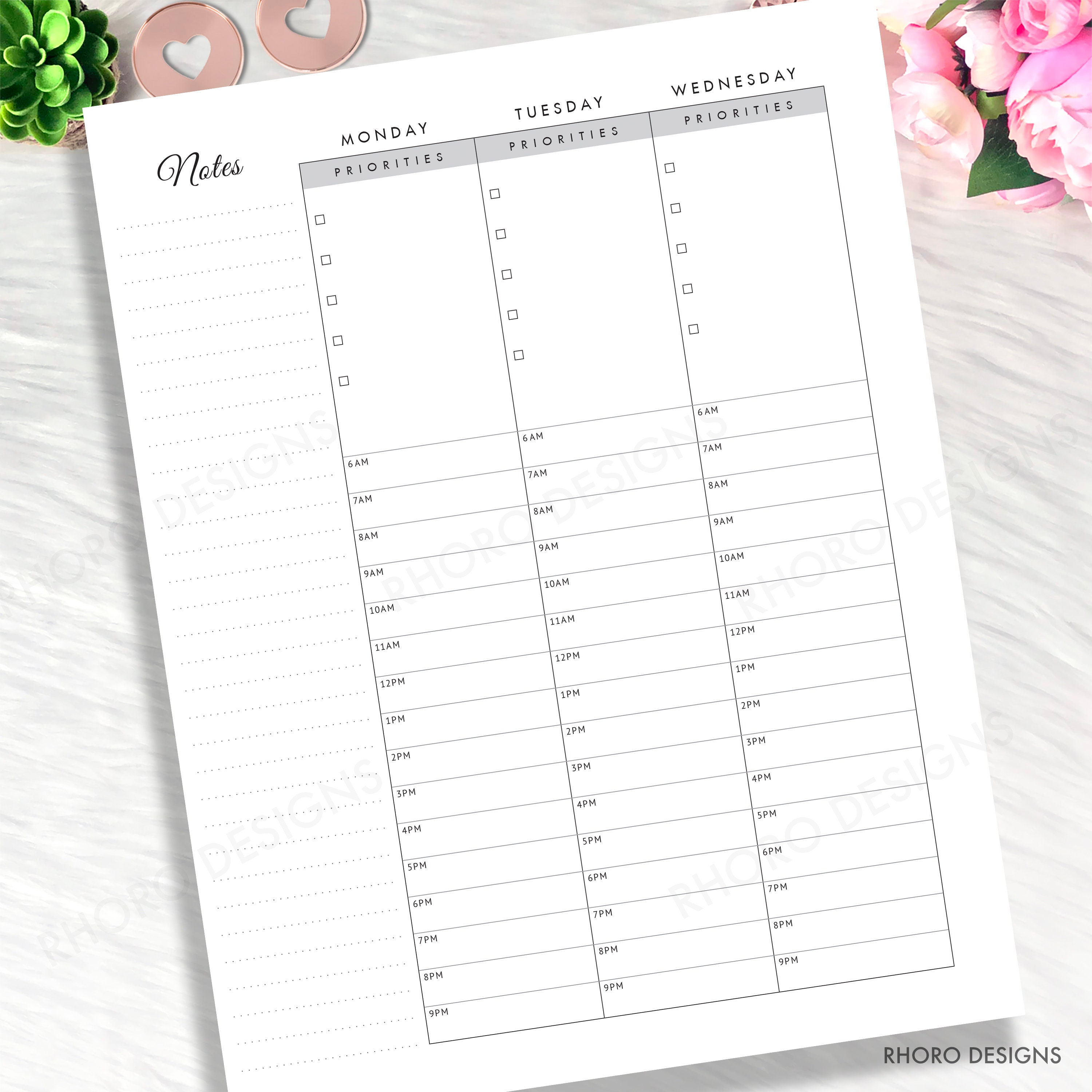 Big Happy Planner Hourly Happy Planner Inserts Printable Etsy