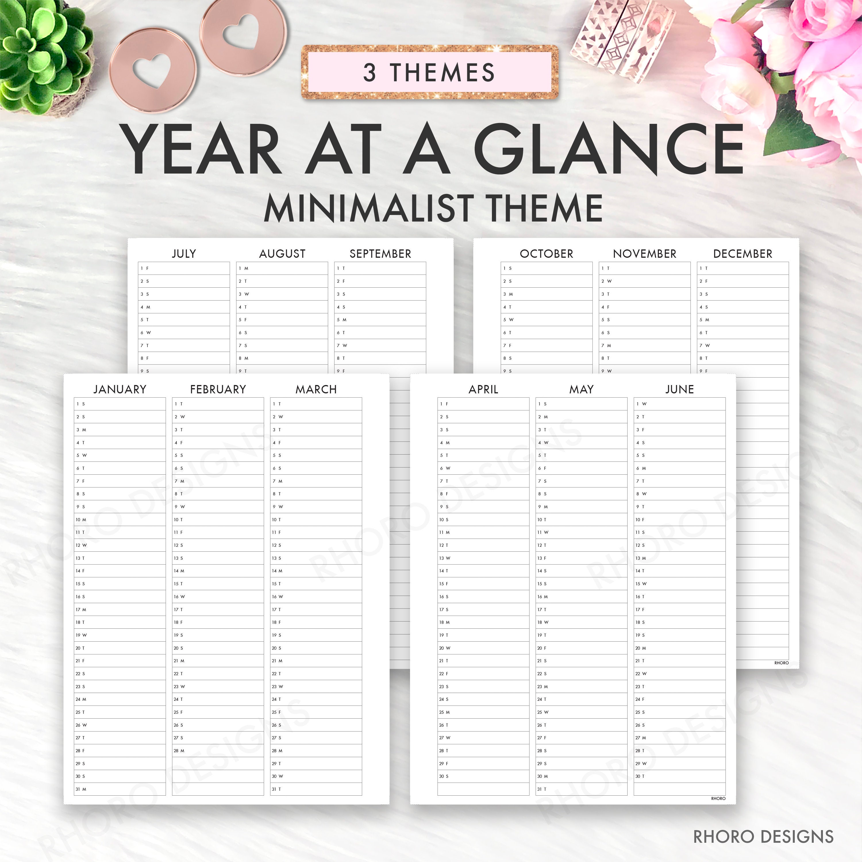 Happy Planner Printable 2022 2023 Year At A Glance Classic - Etsy ...