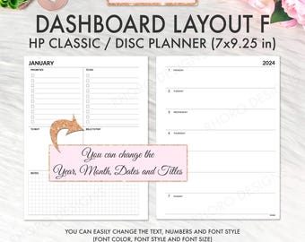 EDITIERBARE Dashboard-Layout CLASSIC Happy Planner Druckbare Einlage, Dashboard Layout Wöchentliche Undatierte Happy Planner Refill Druckbare Einlagen