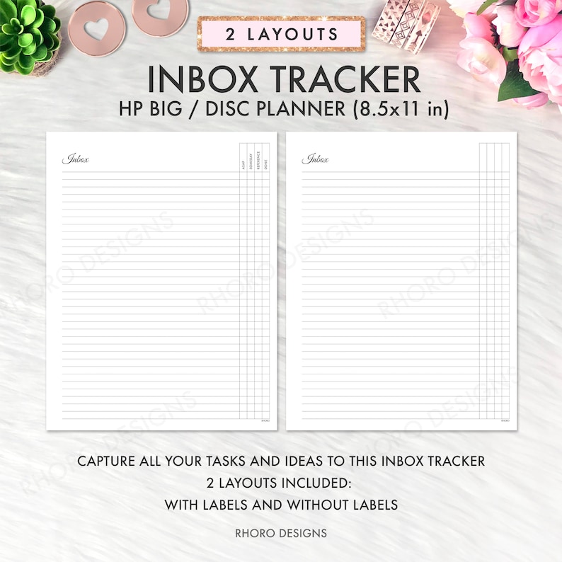 Planner Inbox Insert Happy Planner Big Inserts, Big Happy Planner Inserts Printable, Inbox ...