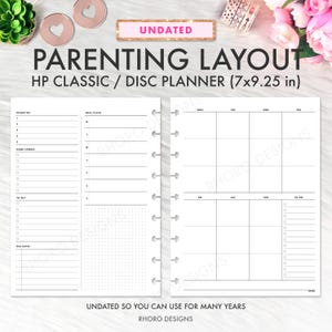 CLASSIC HAPPY PLANNER Parenting Layout Bundle Printable Insert, Year Monthly Weekly Undated Happy Planner Refill Printable Inserts WO2P MO2P image 5