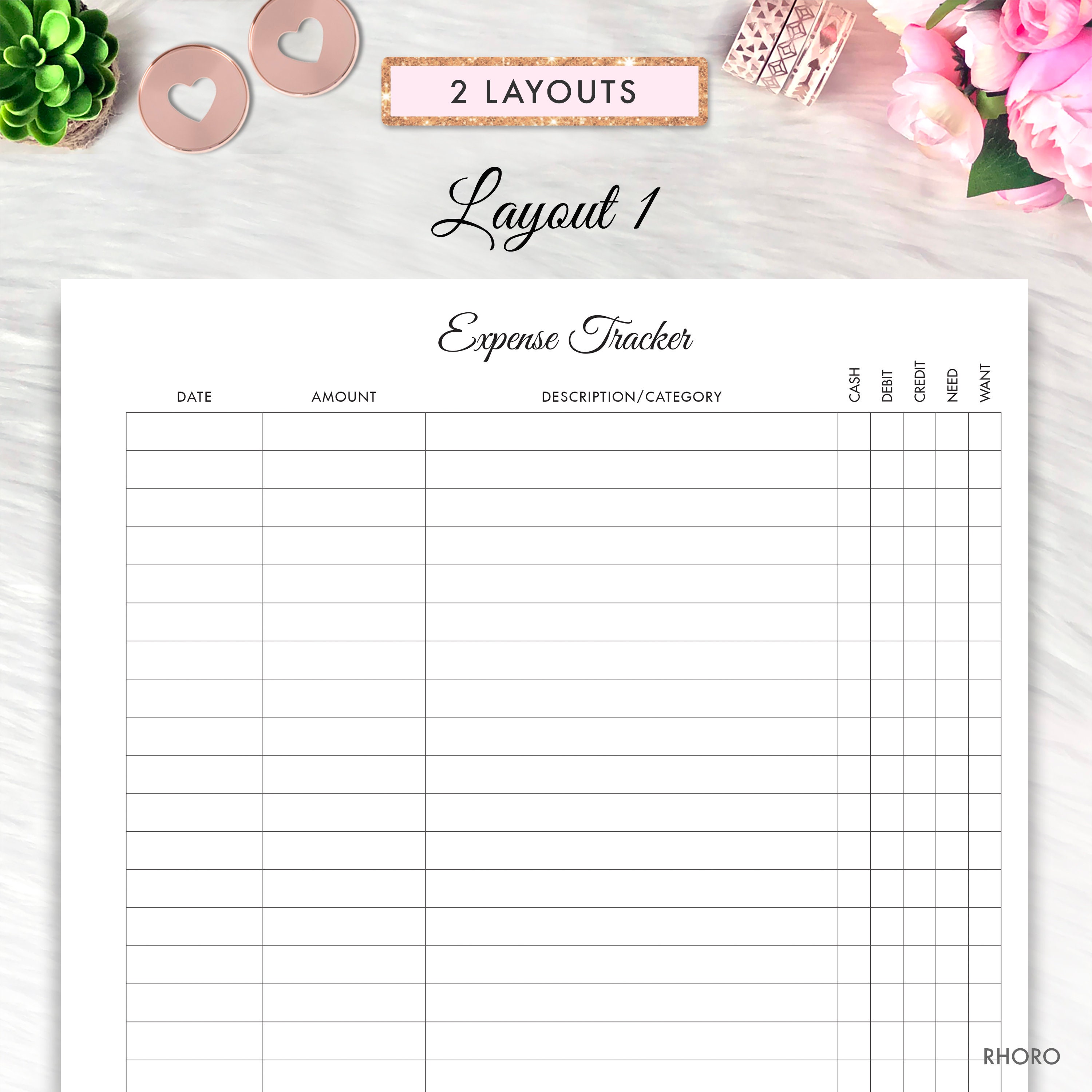 Happy Planner Classic EXPENSE TRACKER Printable Insert | Etsy