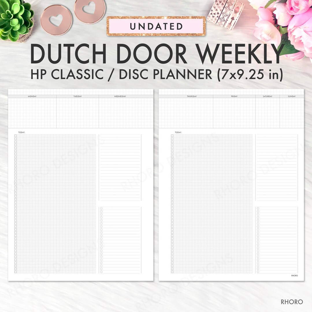 Classic Happy Planner Inserts, Dutch Door Weekly Happy Planner Inserts ...