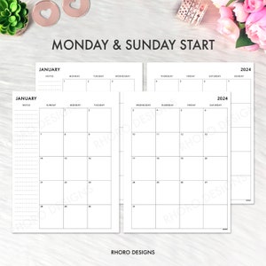 2024 2025 Classic Happy Planner, Monthly Printable, 2024 Calendar Refill, 2024 Happy Planner Refill Printable, Classic Monthly Planner PDF image 3