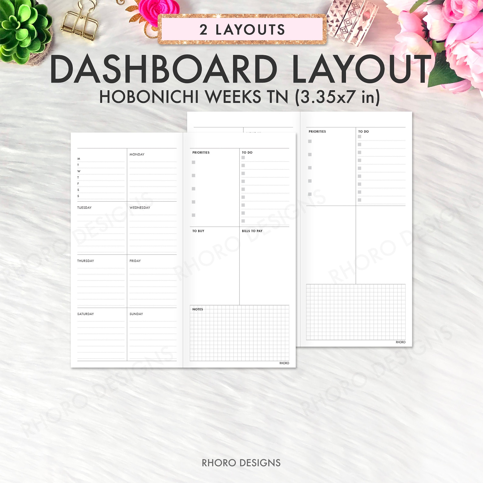 Hobonichi Weeks Inserts Hobonichi Weeks Printable Inserts - Etsy