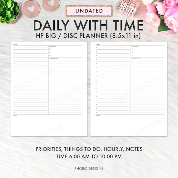 BIG HAPPY PLANNER Printable Insert Happy Planner Daily - Etsy