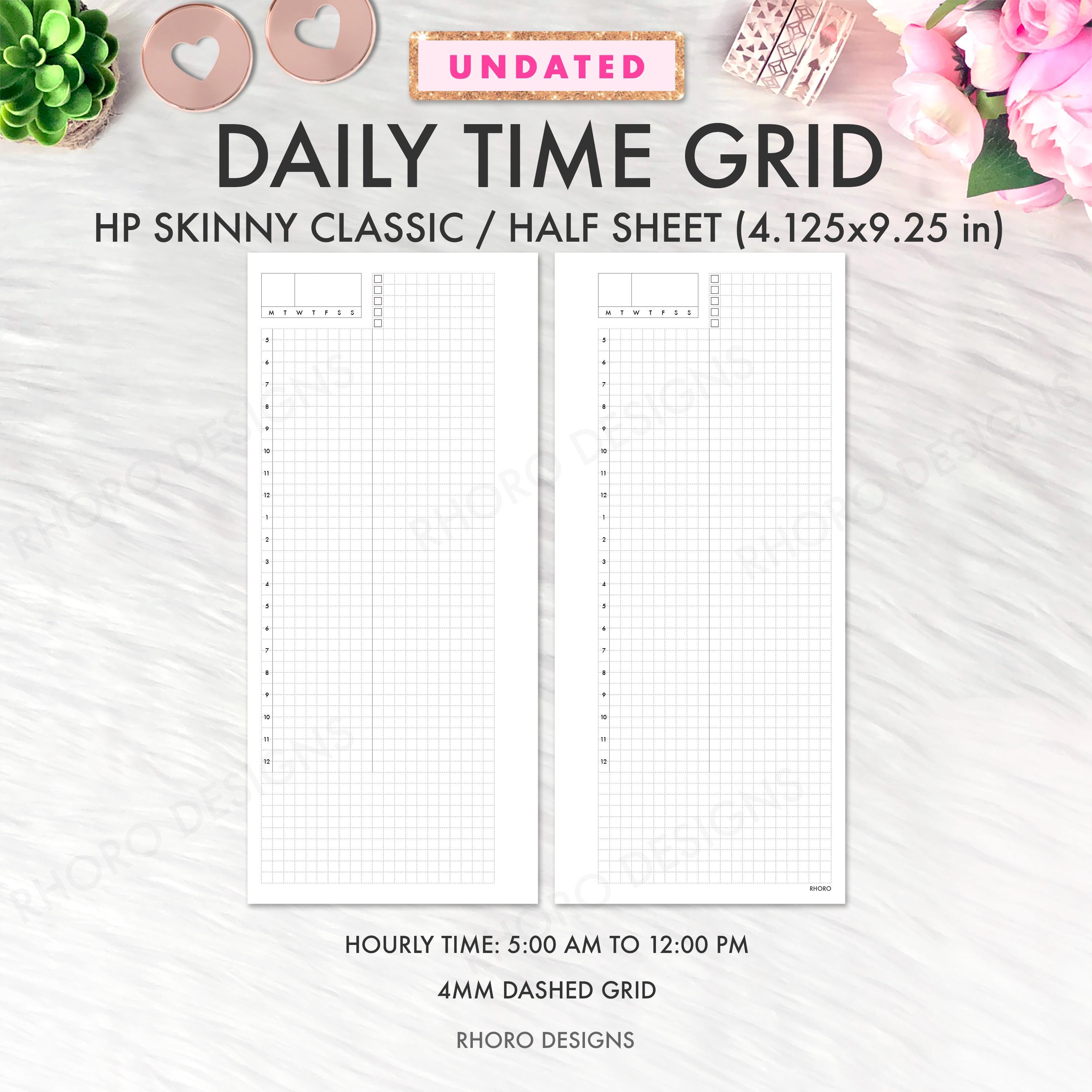 SKINNY CLASSIC Happy Planner Printable Insert, Daily Insert Hourly ...