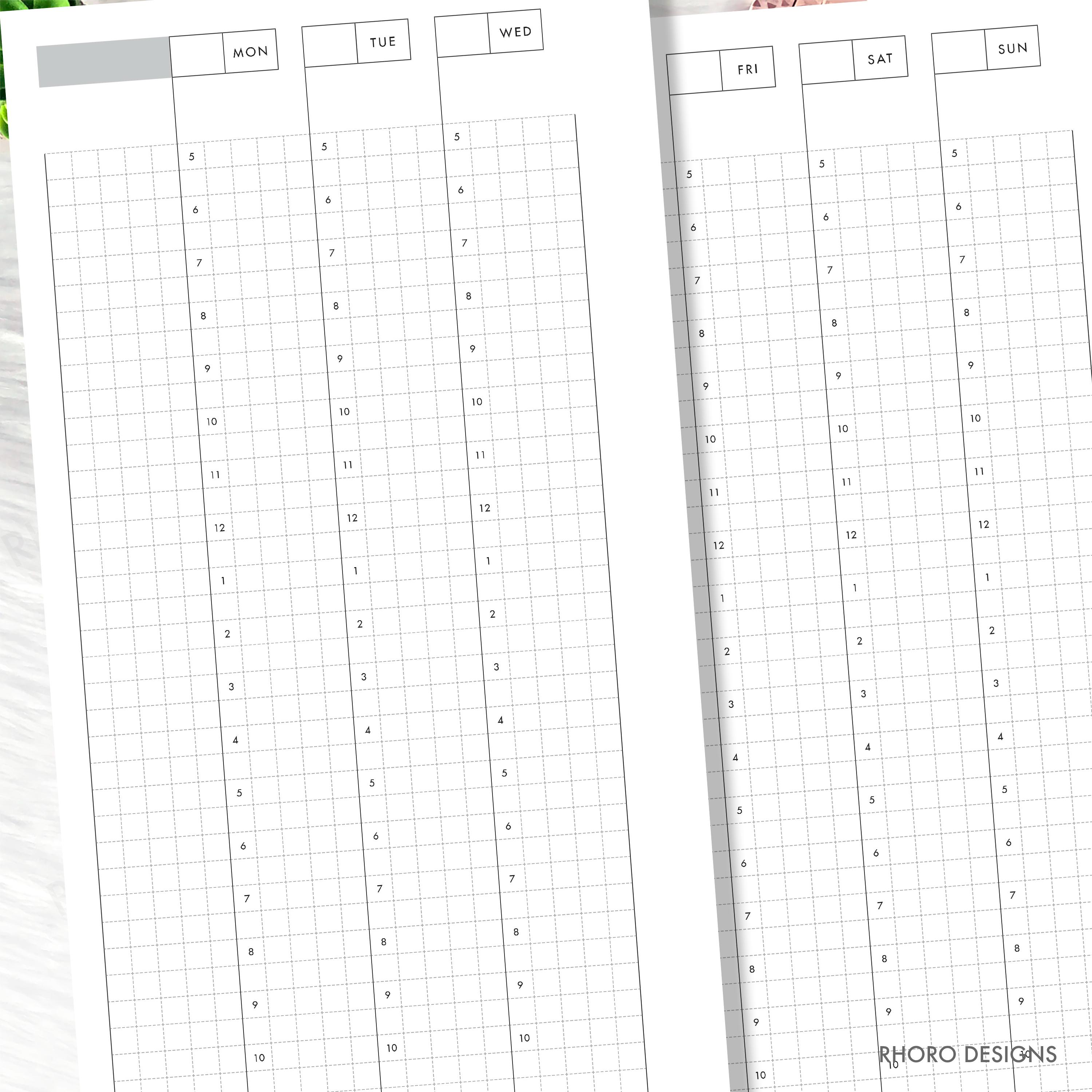 Personal Planner Inserts Printable, Weekly Hobonichi Grid Inserts ...