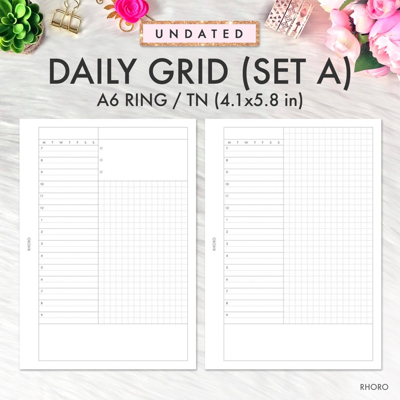 A6 Planner Inserts A6 Daily Inserts Printable A6 Daily Etsy
