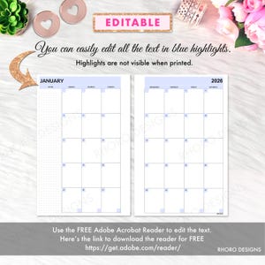EDITABLE Mini Happy Planner Inserts, Happy Planner Printable Inserts, Monthly Undated Inserts, Happy Planner Editable Inserts Printable image 3