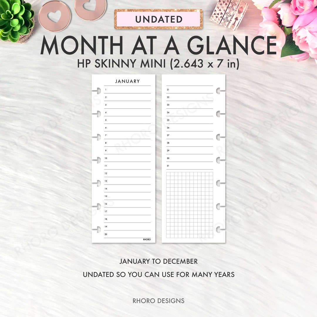 SKINNY MINI Happy Planner Inserts, Happy Planner Skinny Mini Printable