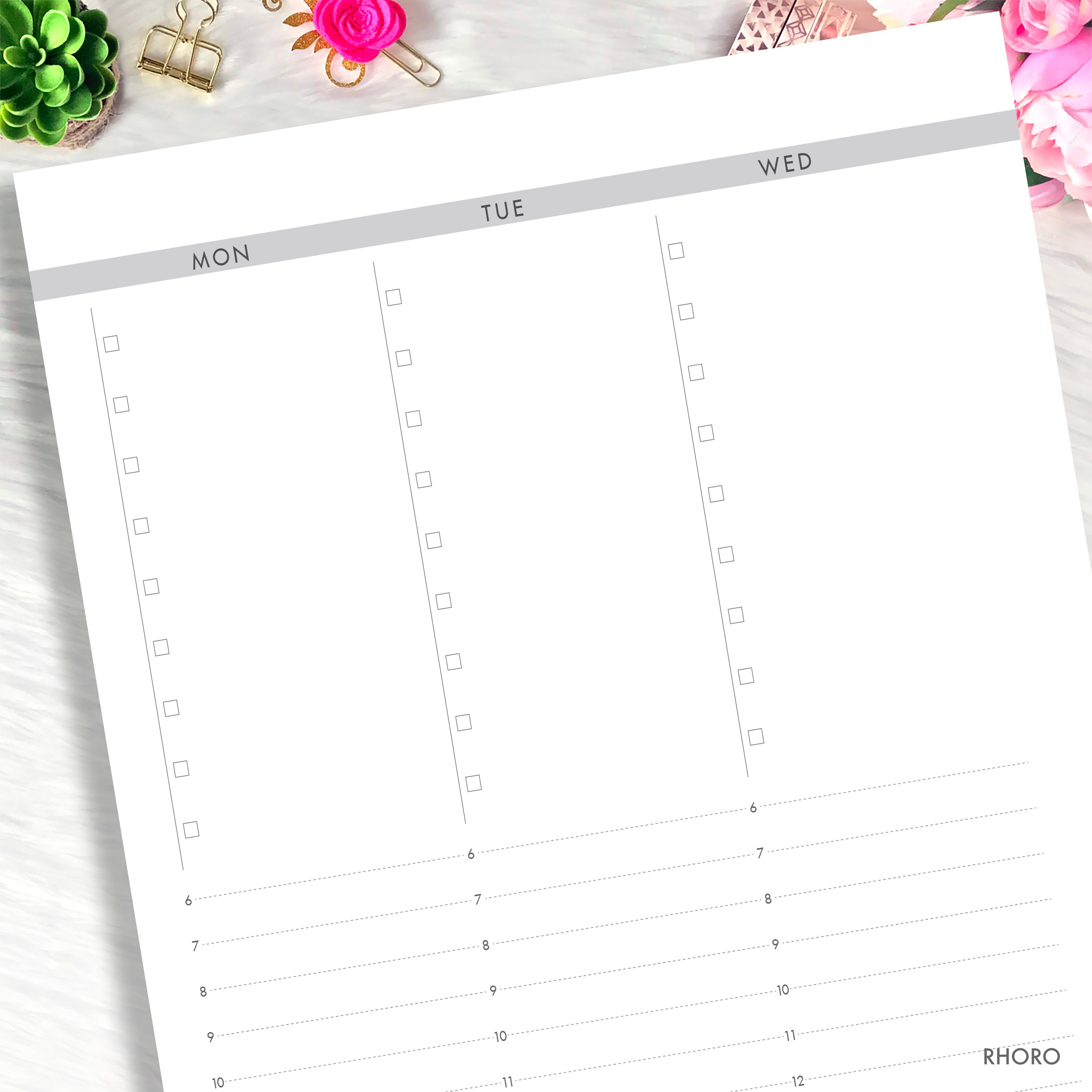 Half Letter Weekly Planner Inserts