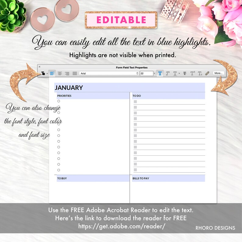 EDITABLE Big Happy Planner Dashboard Layout Printable Insert Etsy