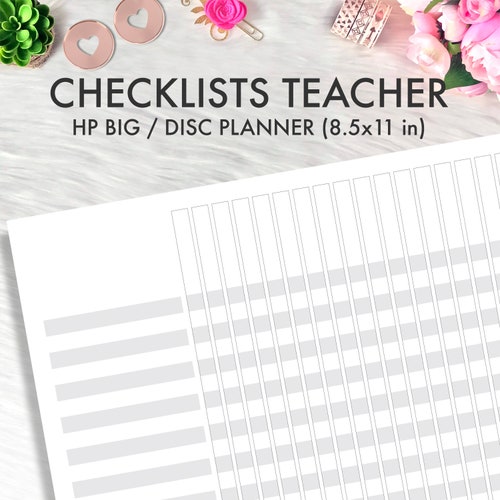 Big Teacher Happy Planner Classroom Checklist Printable Etsy